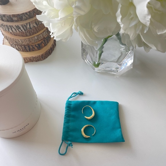 Vermeil Gold Hoop Earrings 18K Gold Plated Silver - Picture 5 of 5